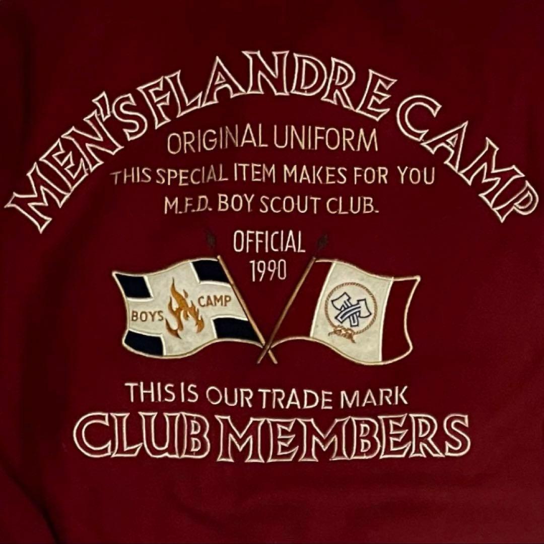 【人気】FLANDRE　フランドル　スタジャン　牛革レザー　ワッペン　刺繍ロゴ