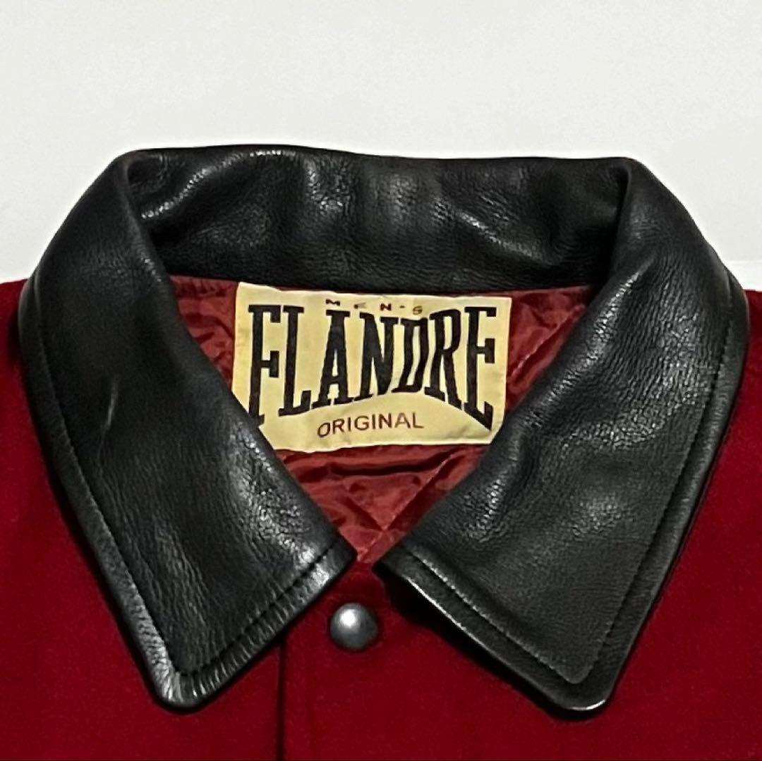 【人気】FLANDRE　フランドル　スタジャン　牛革レザー　ワッペン　刺繍ロゴ