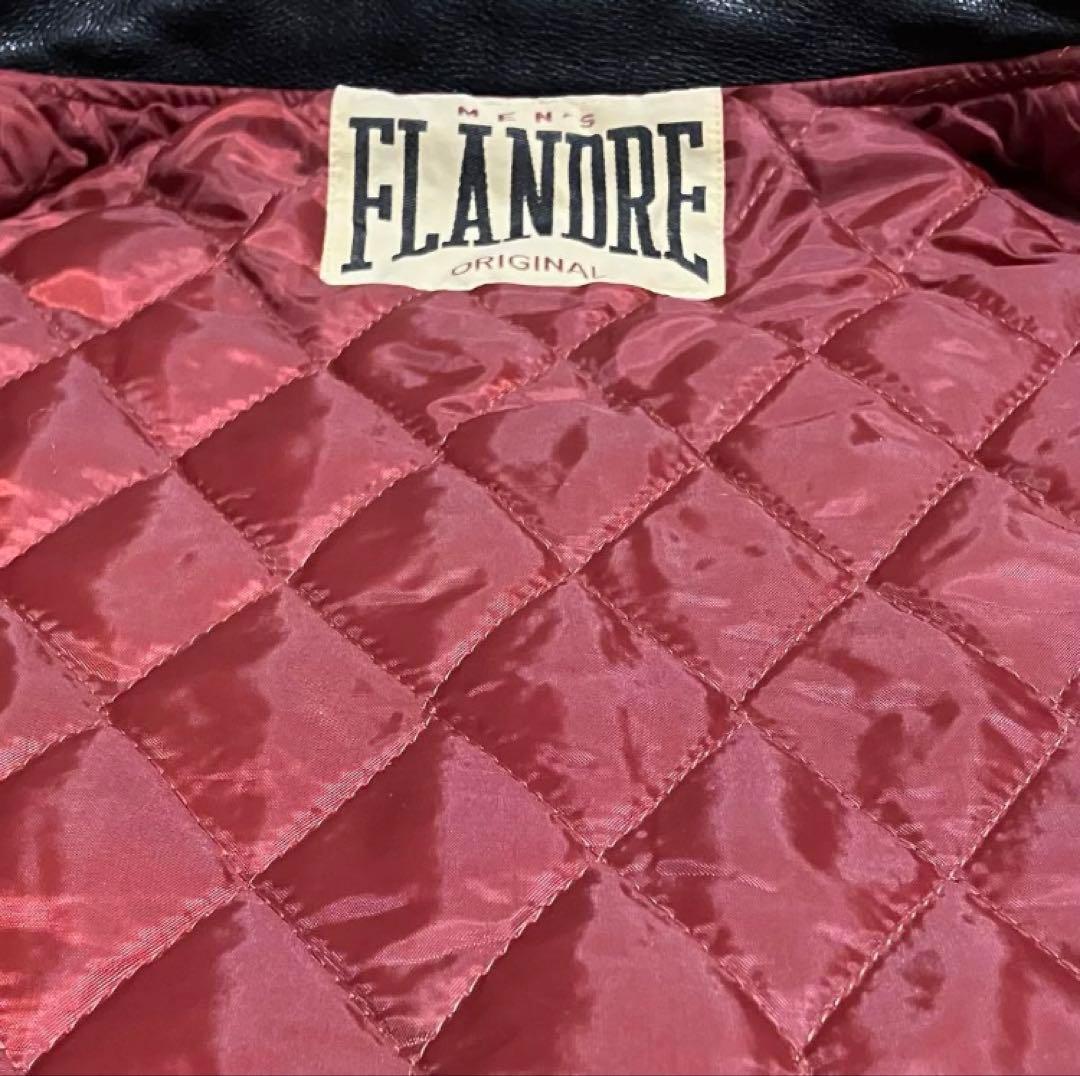 【人気】FLANDRE　フランドル　スタジャン　牛革レザー　ワッペン　刺繍ロゴ