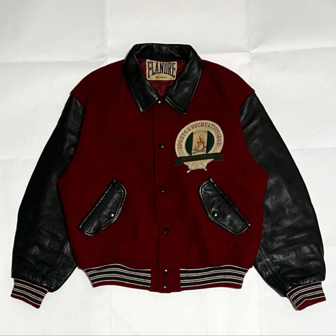 【人気】FLANDRE　フランドル　スタジャン　牛革レザー　ワッペン　刺繍ロゴ