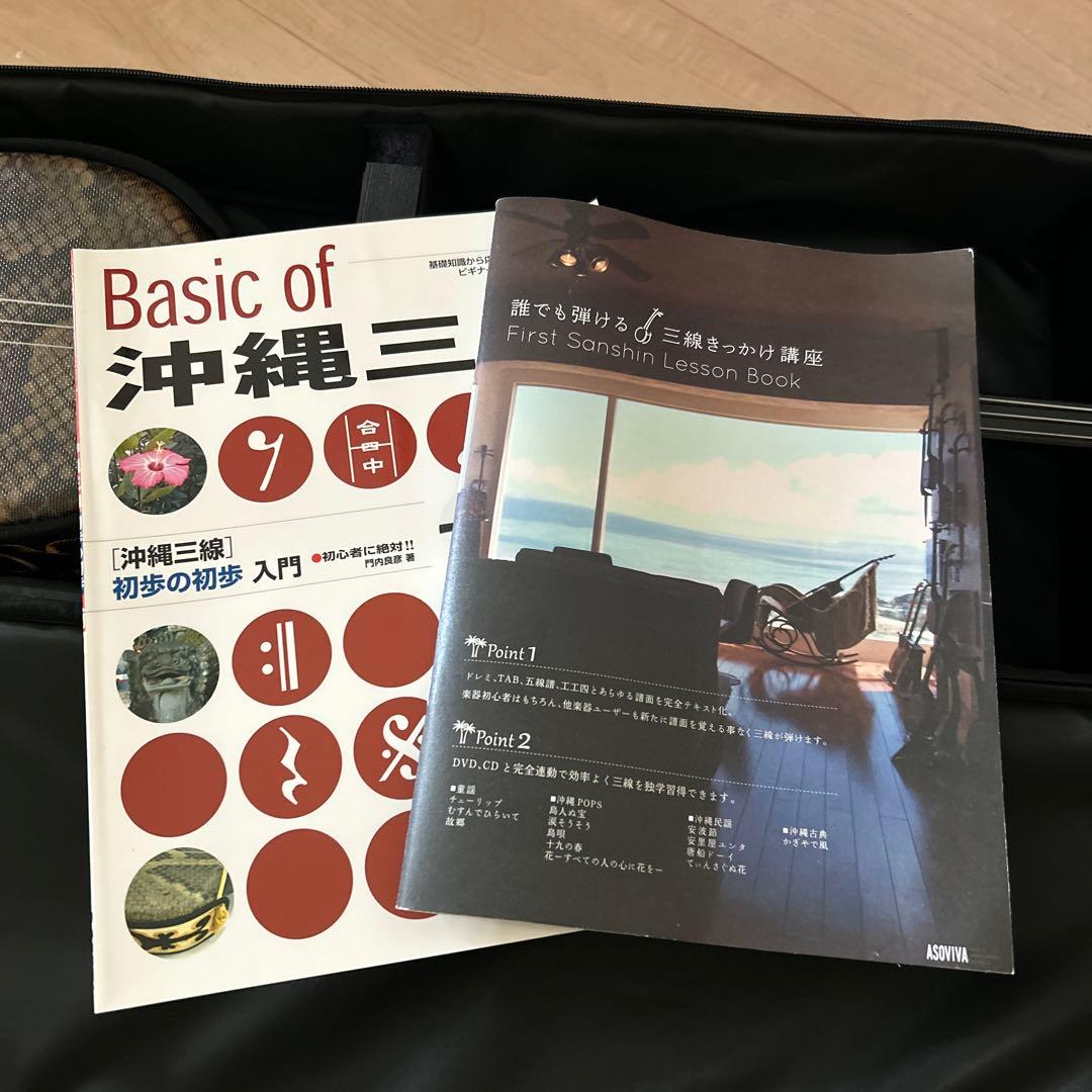 木*下様 沖縄三味線　三味線本体 ヘビ柄 ケース付き