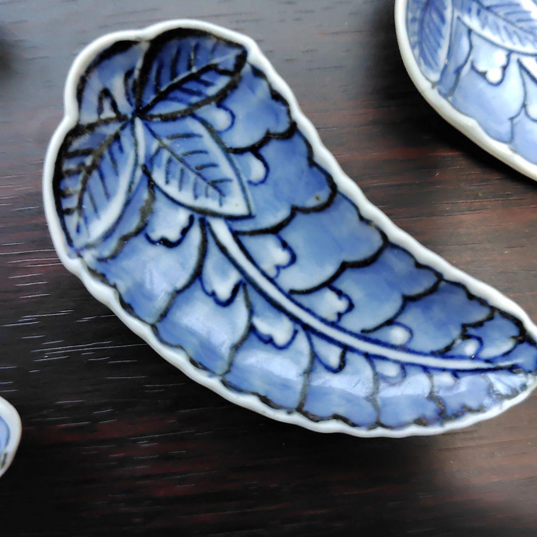 染付藤花形豆皿5枚セット