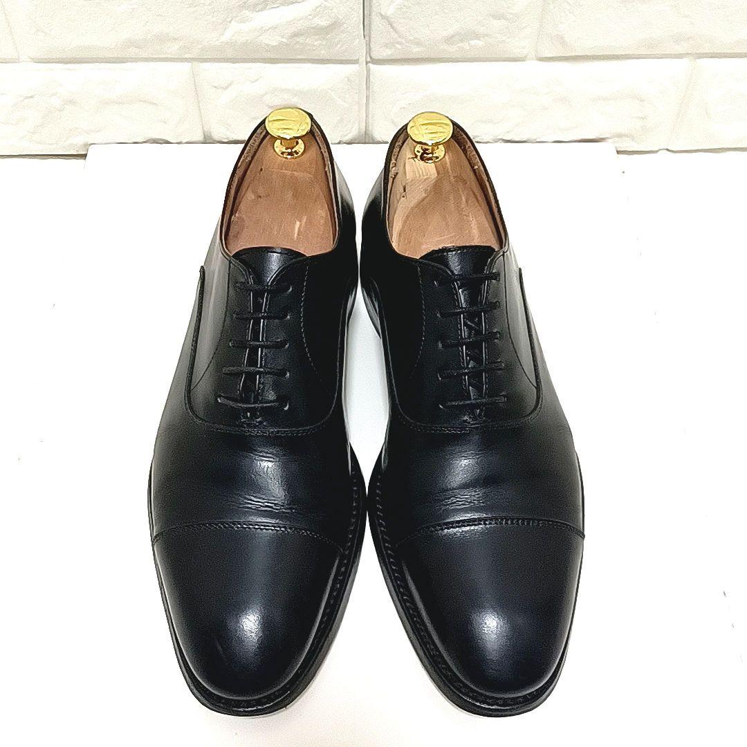 【美品】Berwick　バーウィック　内羽根　レザー　ストレートチップ　ブラック