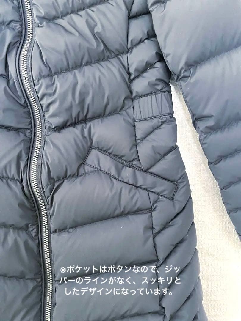   【ファー付き黒ダウンロングコート】