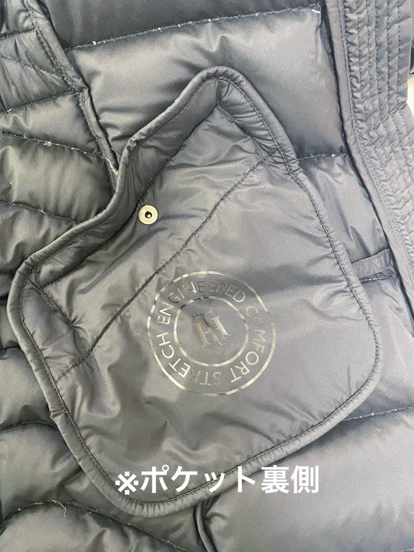   【ファー付き黒ダウンロングコート】