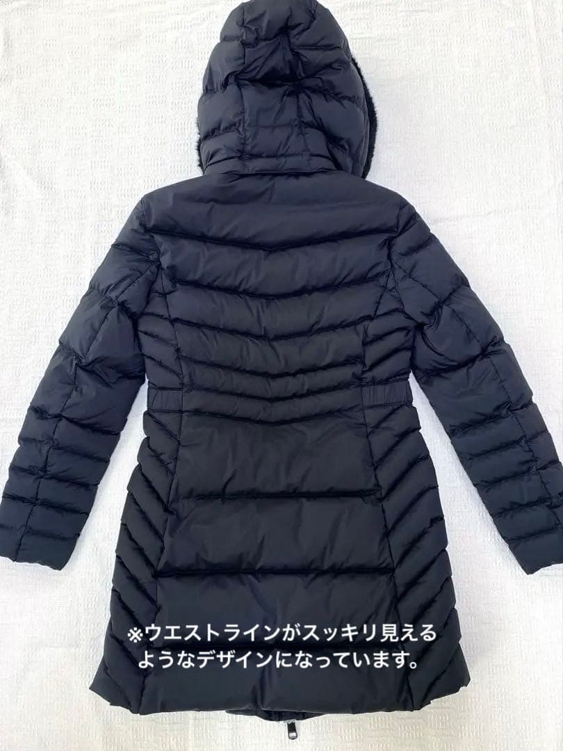   【ファー付き黒ダウンロングコート】