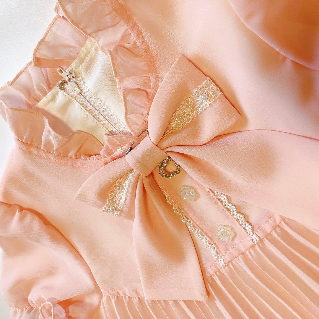 120size ピンク×ホワイト セレモニー 入学 卒園 発表会 フォーマル