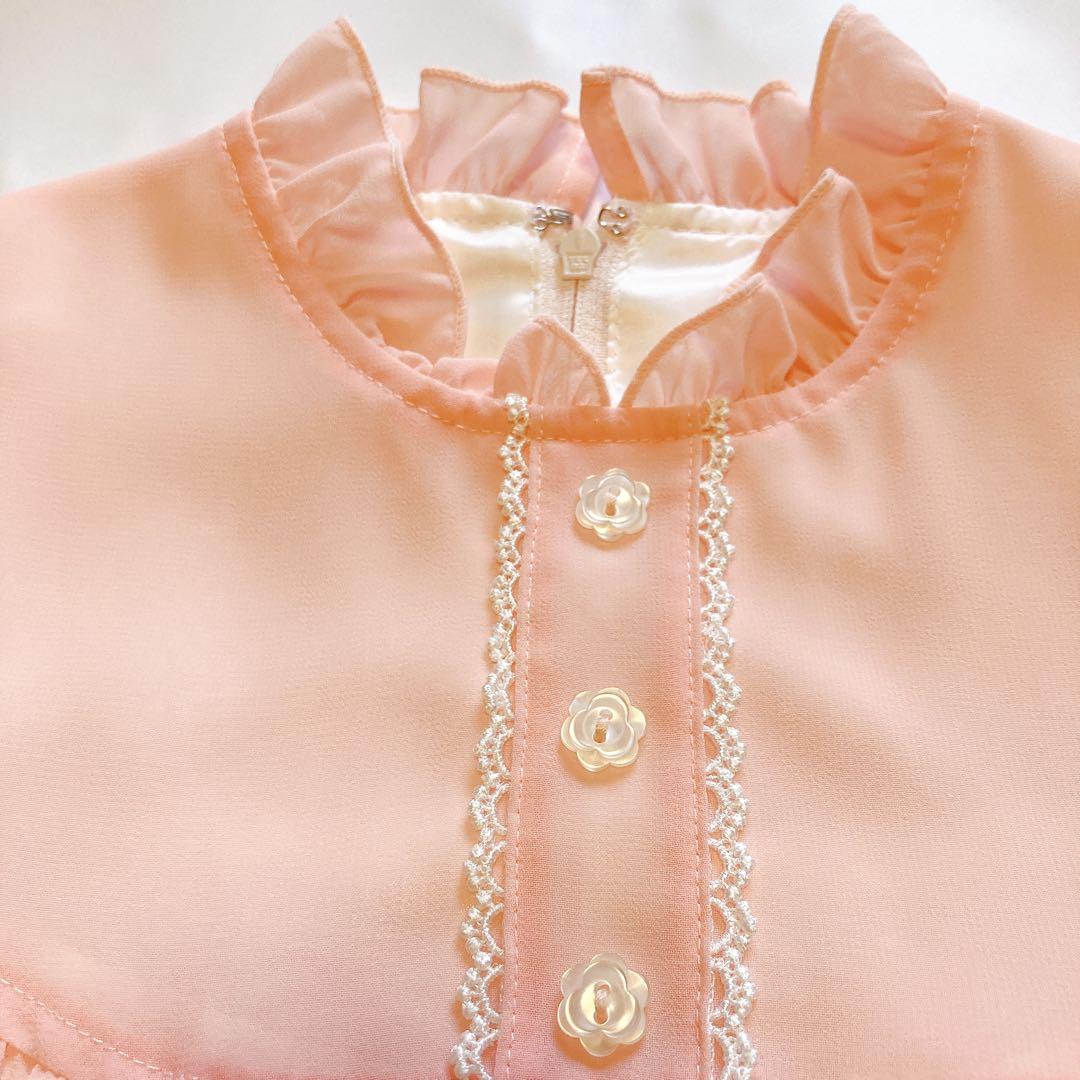 120size ピンク×ホワイト セレモニー 入学 卒園 発表会 フォーマル