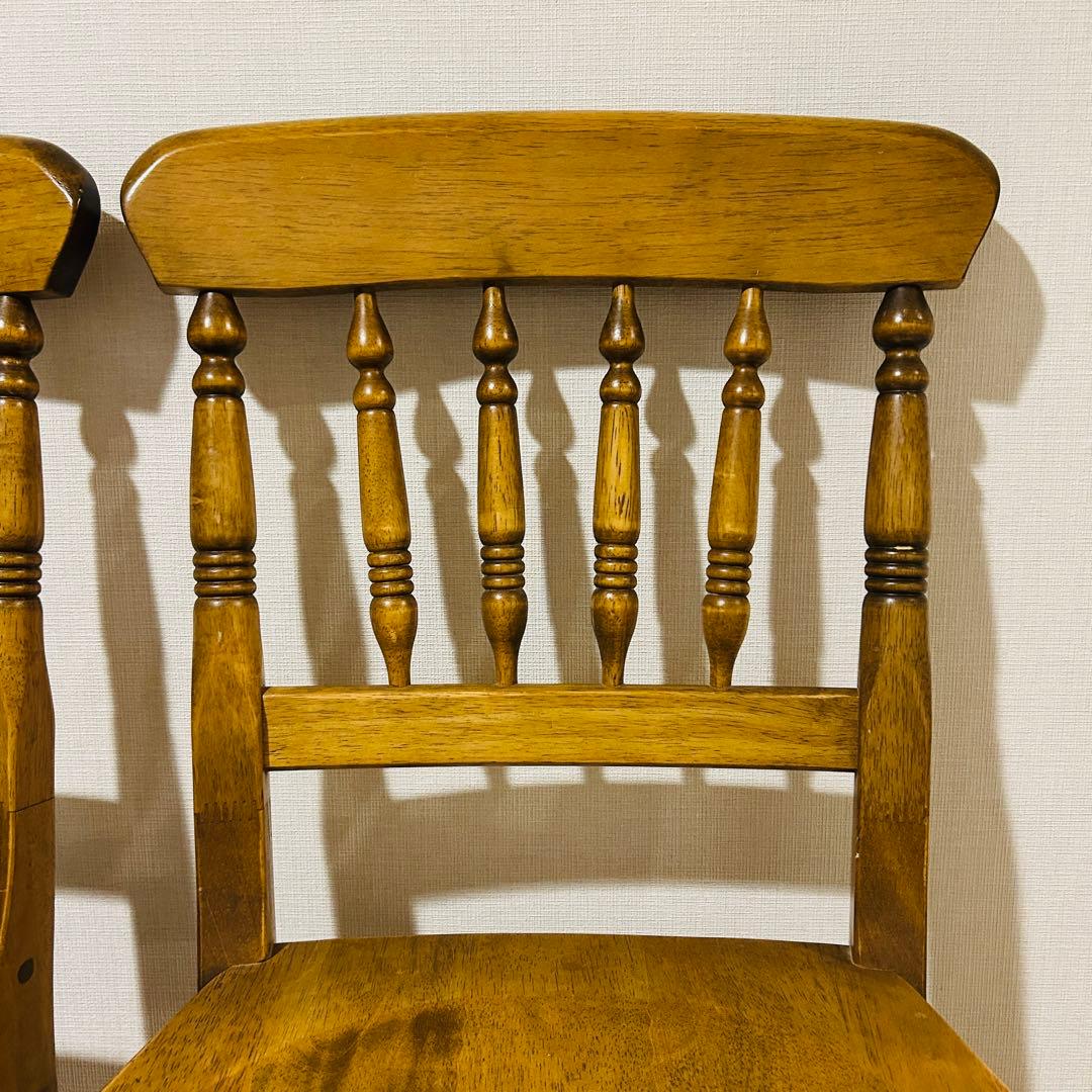 【2脚セット】ウィンザーチェア 木製椅子 アンティーク調 ヴィンテージ