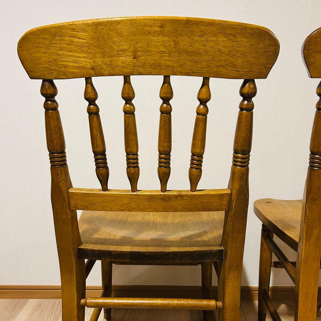 【2脚セット】ウィンザーチェア 木製椅子 アンティーク調 ヴィンテージ