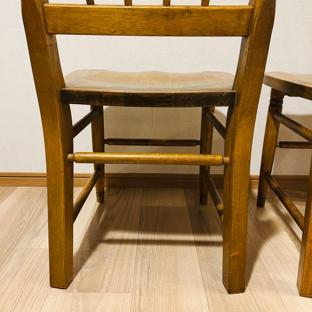 【2脚セット】ウィンザーチェア 木製椅子 アンティーク調 ヴィンテージ