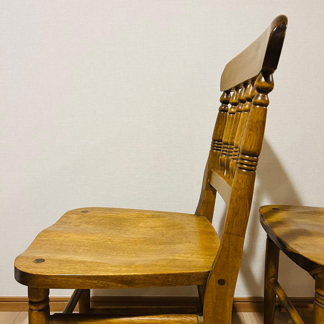 【2脚セット】ウィンザーチェア 木製椅子 アンティーク調 ヴィンテージ