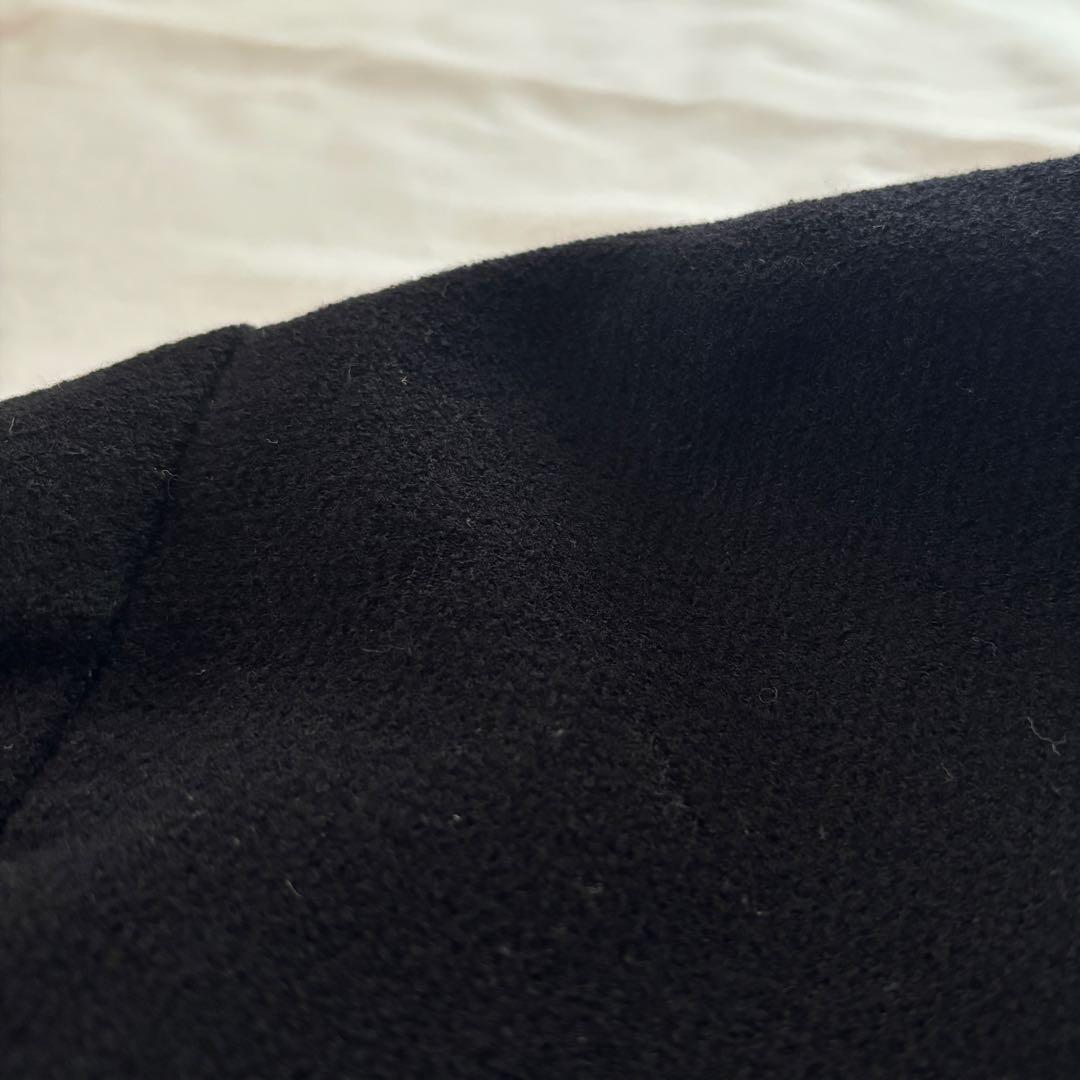 GIORGIO ARMANI 52 マオカラー ハーフコート 丸襟 ブラック