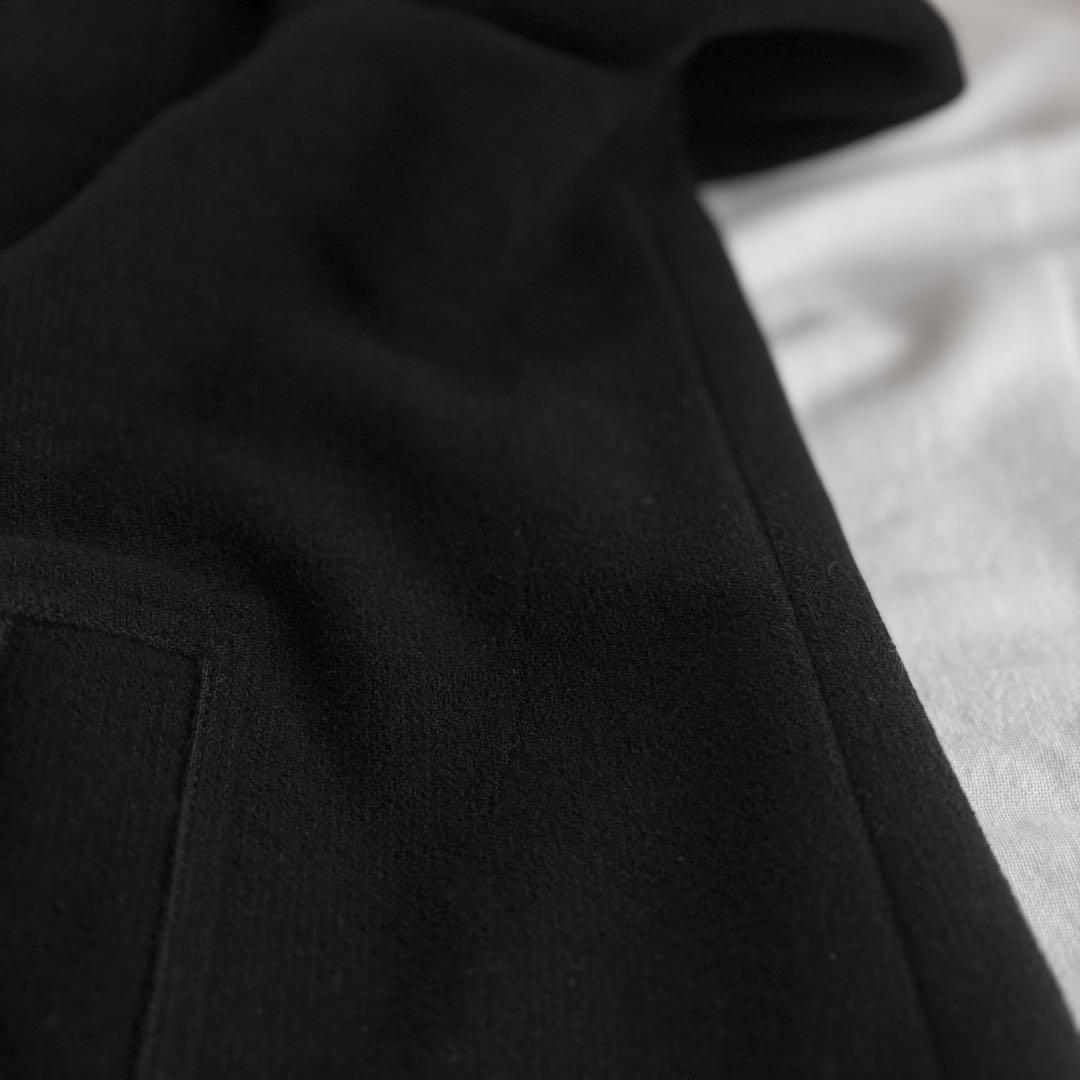 GIORGIO ARMANI 52 マオカラー ハーフコート 丸襟 ブラック