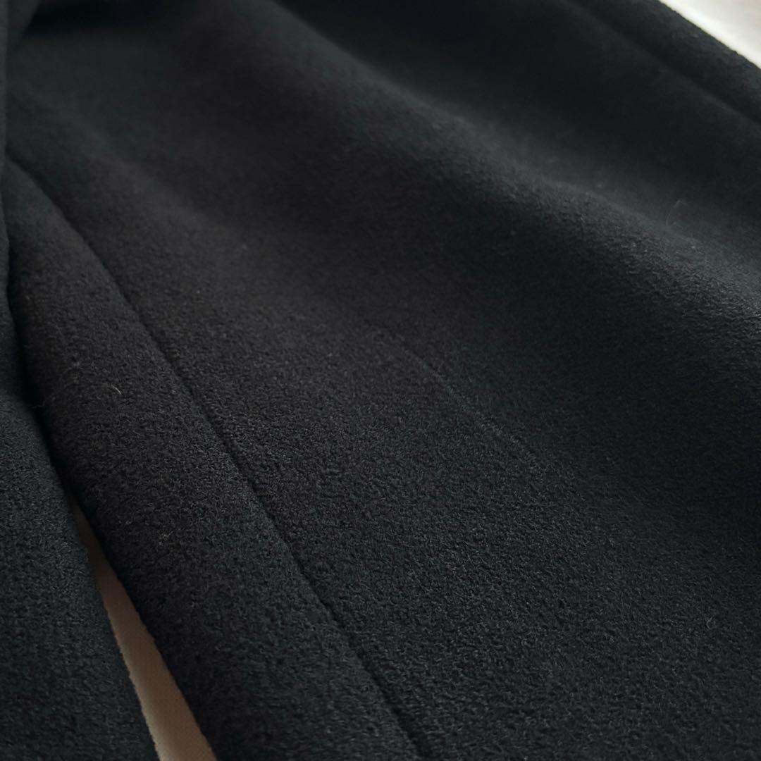 GIORGIO ARMANI 52 マオカラー ハーフコート 丸襟 ブラック