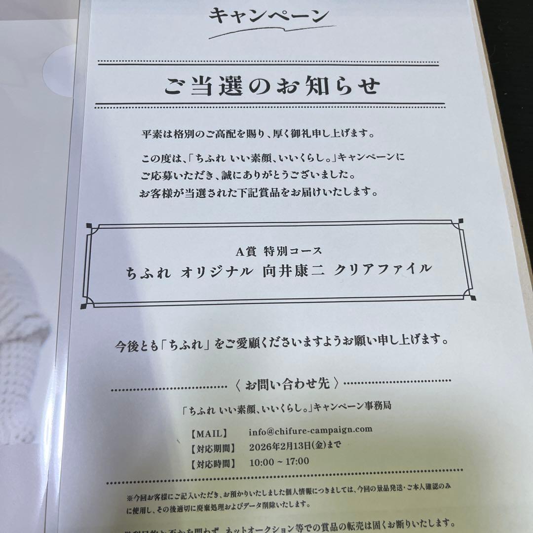 【向井康二 】クリアファイル ちふれ