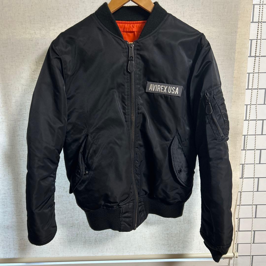 AVIREX USA MA-1 フライトジャケット Lサイズ ブラック