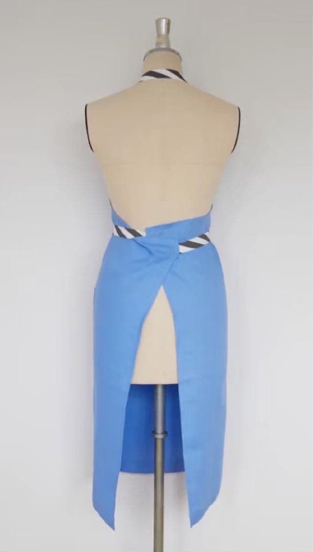 新品 タキマキ エプロン TAKIMAKI ORGANIC ブルー サックス