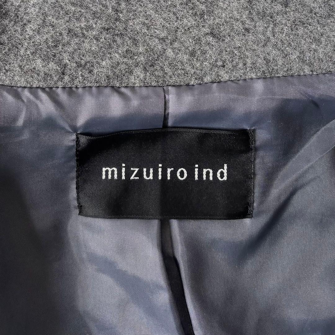 mizuiroind ミズイロインド ウール スタンドカラー コート ロング