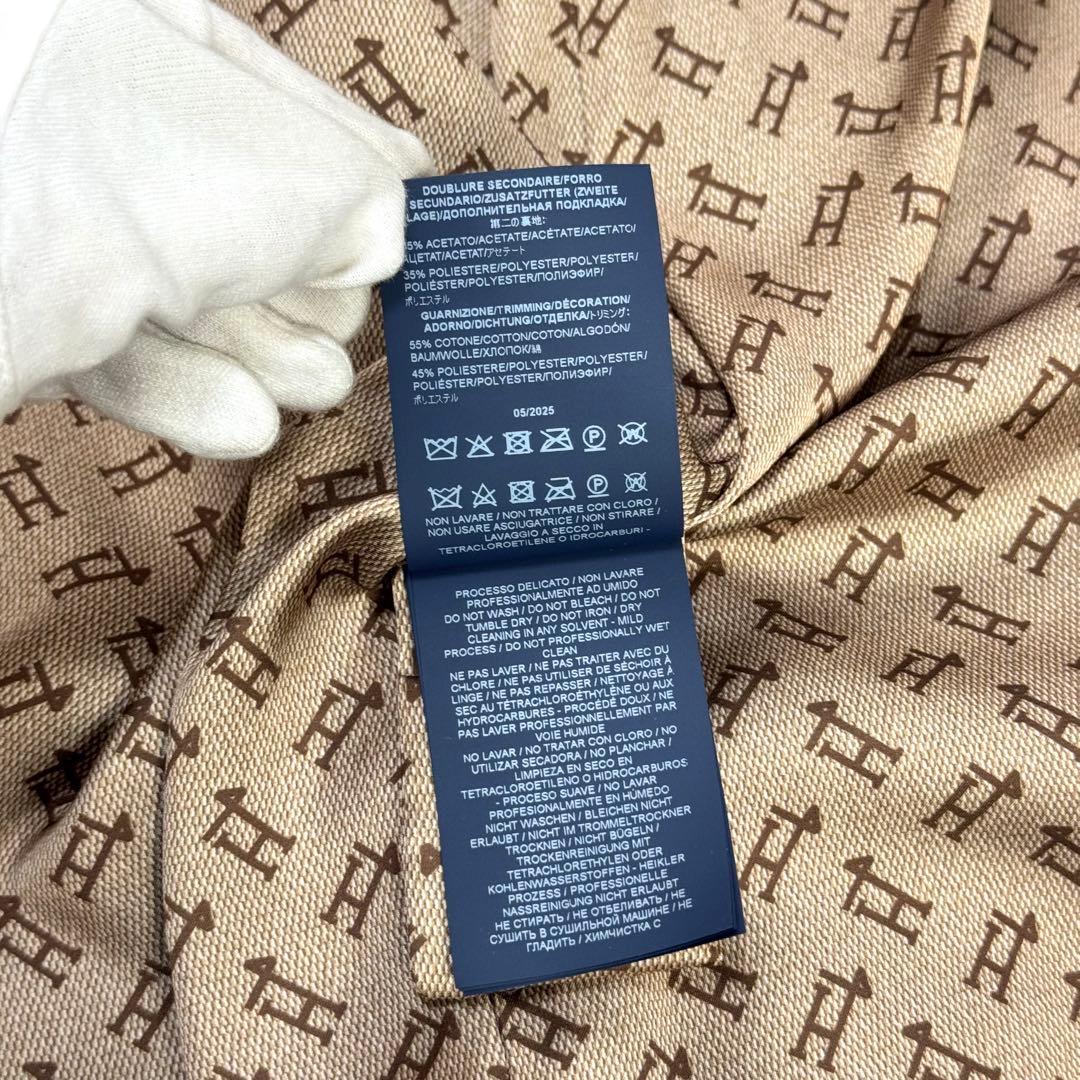 極美品 HERNO エコファー ガウン ロングコート グレー モノグラム 40