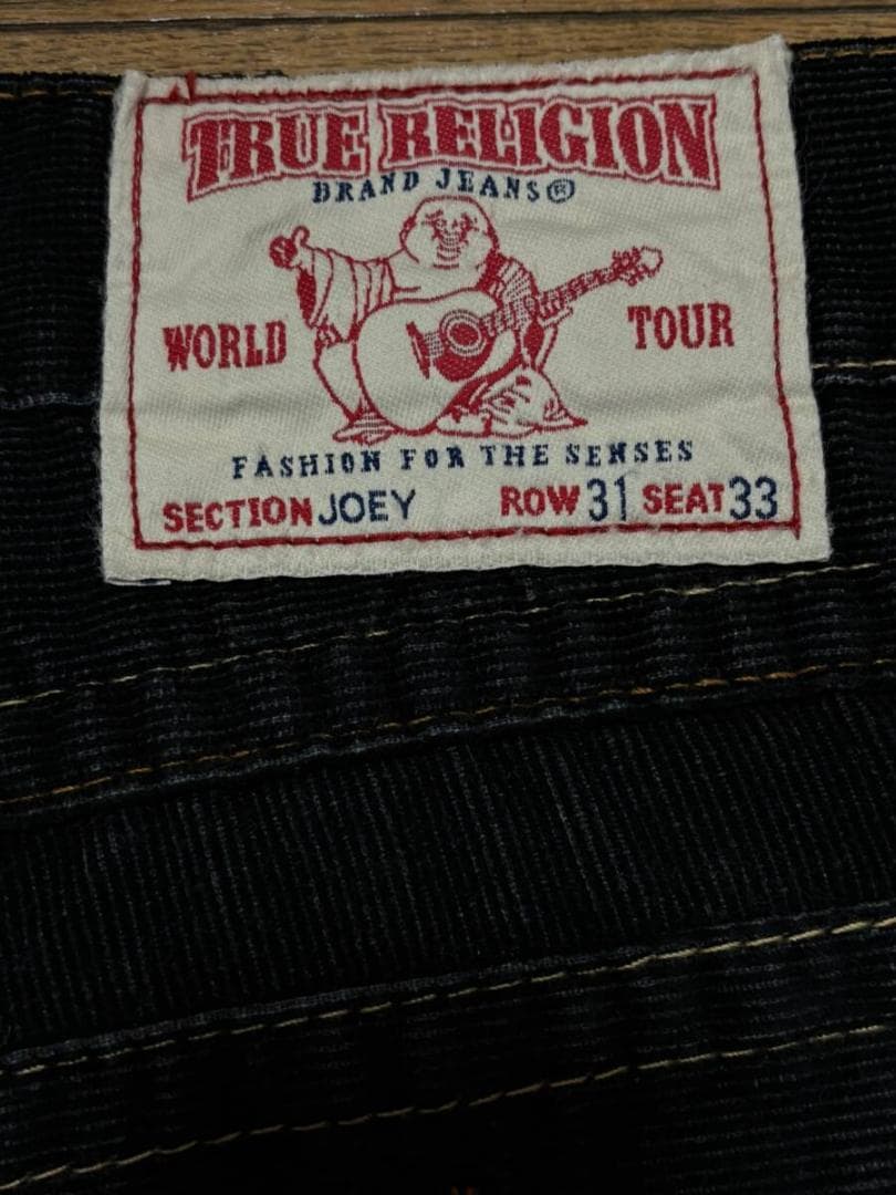 トゥルーレリジョン JOEY コーデュロイ パンツ ブラック 未裾直米国製 31