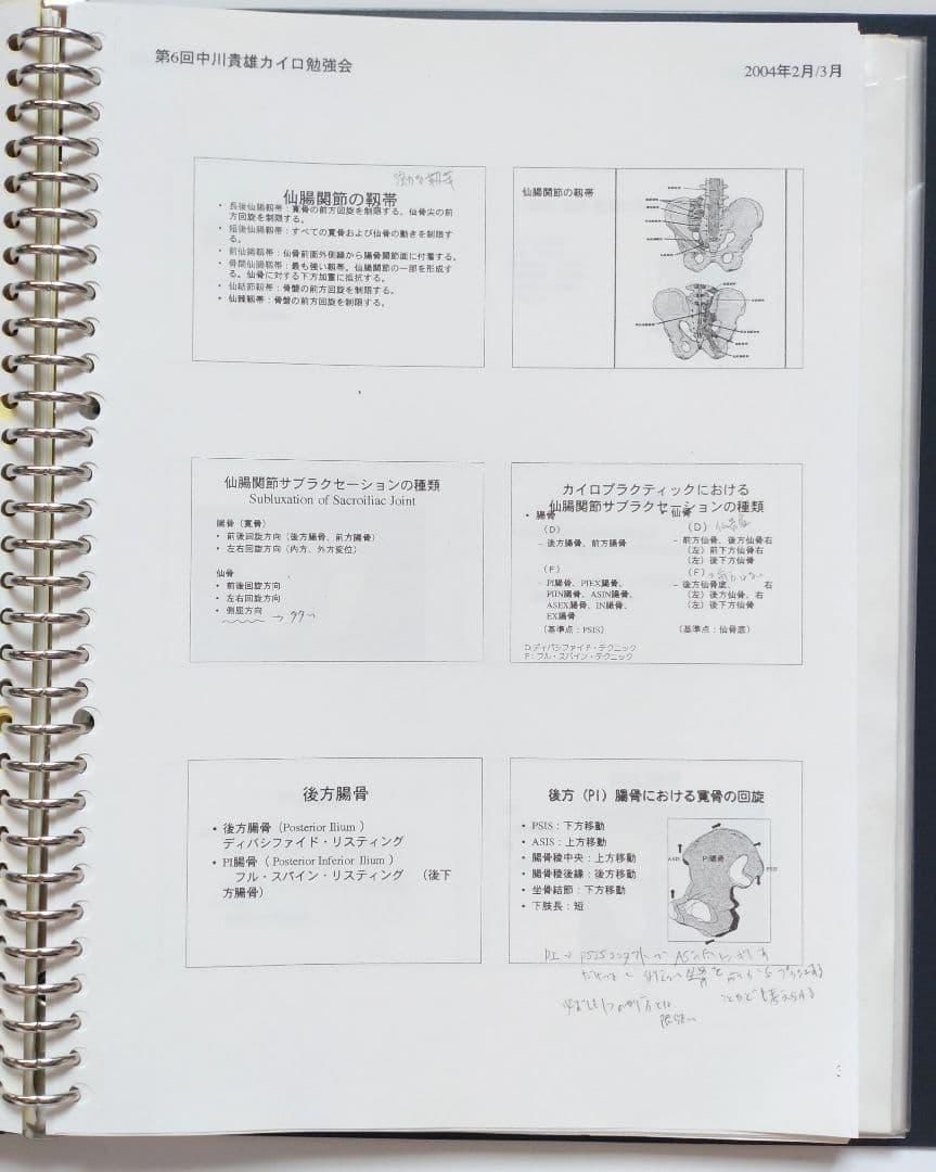 ☆希少☆ 中川貴雄 カイロプラクティック勉強会 テキスト 資料