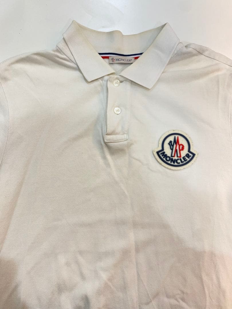 sh2174 MONCLER モンクレ　ホワイト ポロシャツ　メンズ　ゴルフ