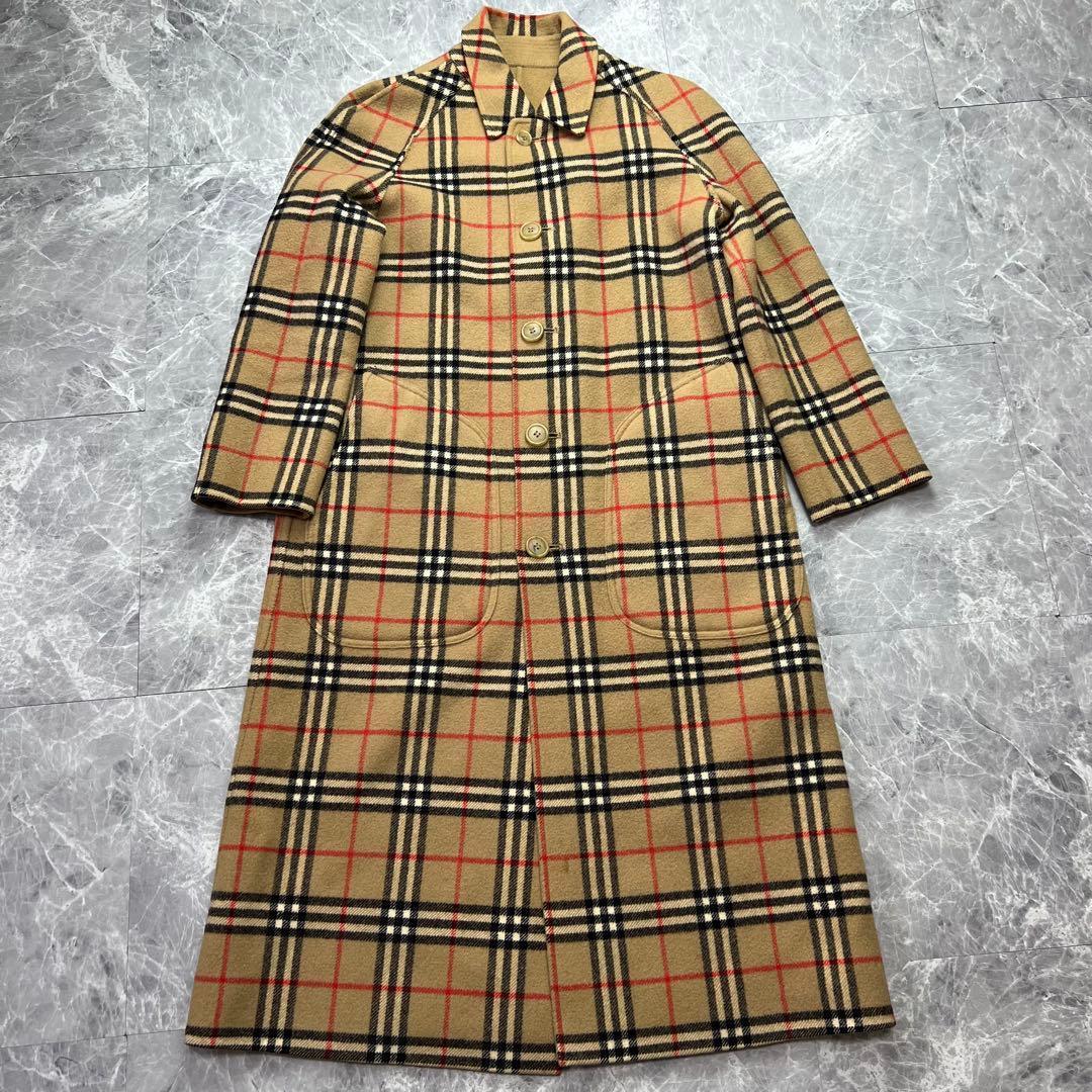 バーバリー♡リバーシブル　ロングコート　ノバチェック　ダブルフェイス　ベージュ