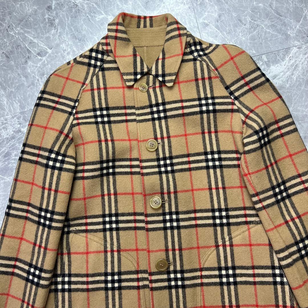 バーバリー♡リバーシブル　ロングコート　ノバチェック　ダブルフェイス　ベージュ