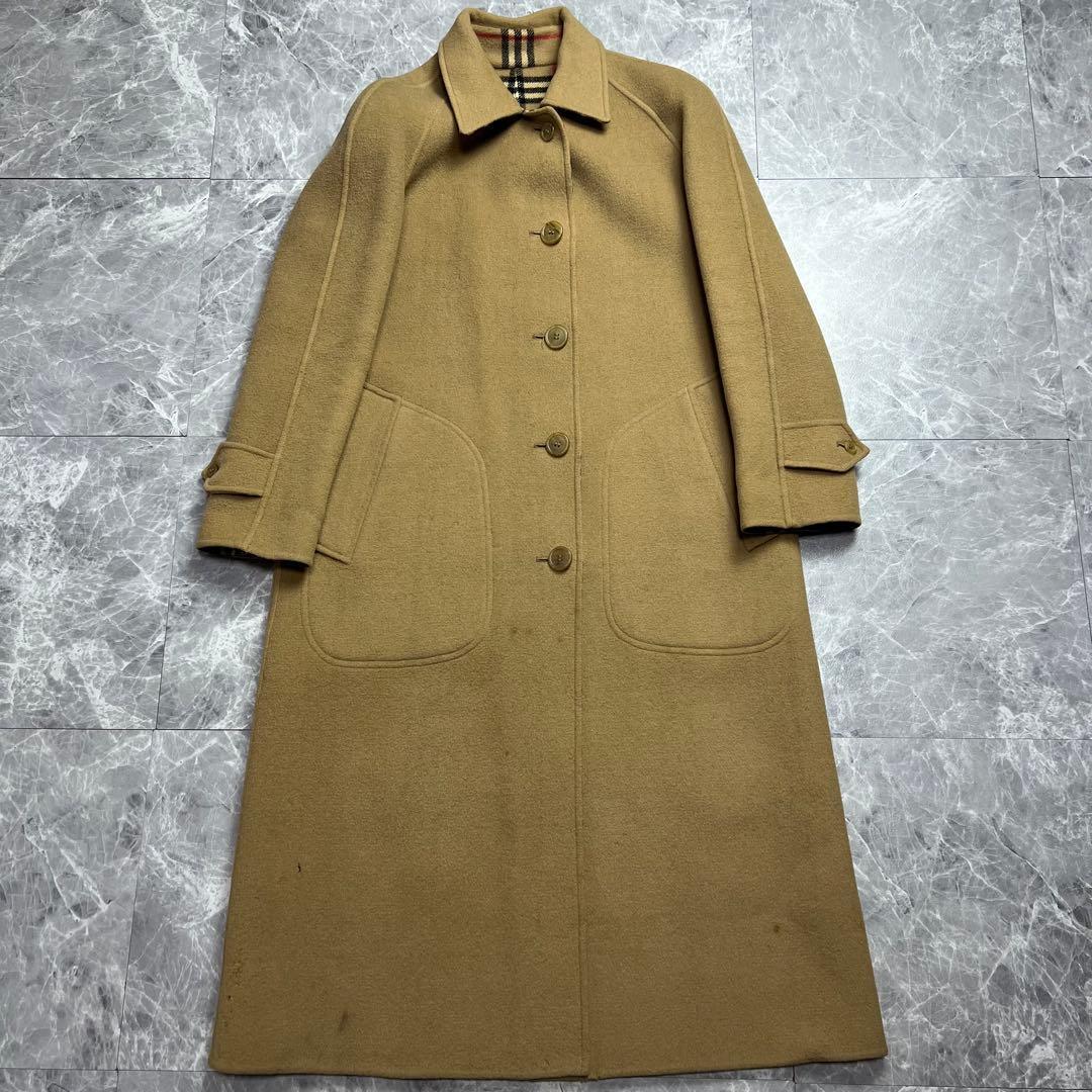 バーバリー♡リバーシブル　ロングコート　ノバチェック　ダブルフェイス　ベージュ