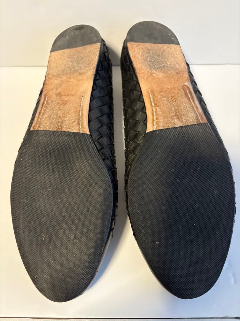 ✨️美品✨️　ボッテガヴェネタ　イントレチャート　フラットパンプス　レザー　黒