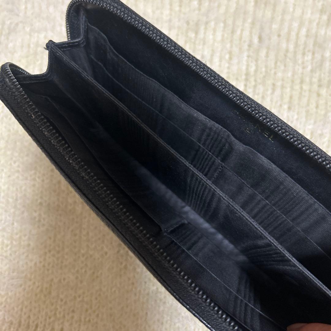 takashi CHANEL ブラックレザー 長財布