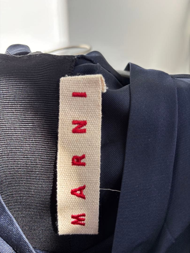 【セール】MARNI マルニ ノースリーブ ひざ下丈 ワンピース ネイビー XS