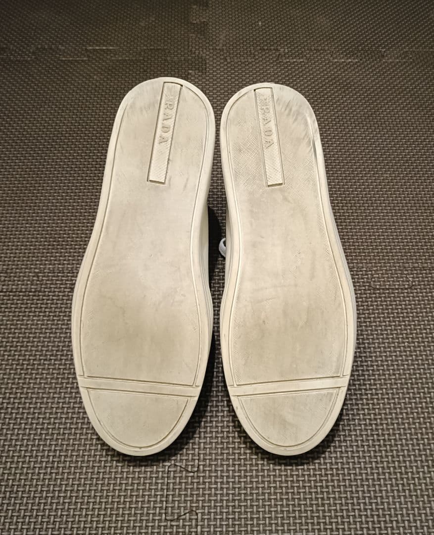 PRADA　プラダ　スニーカー　ローカット　ロゴ　レザー　白　約23.5