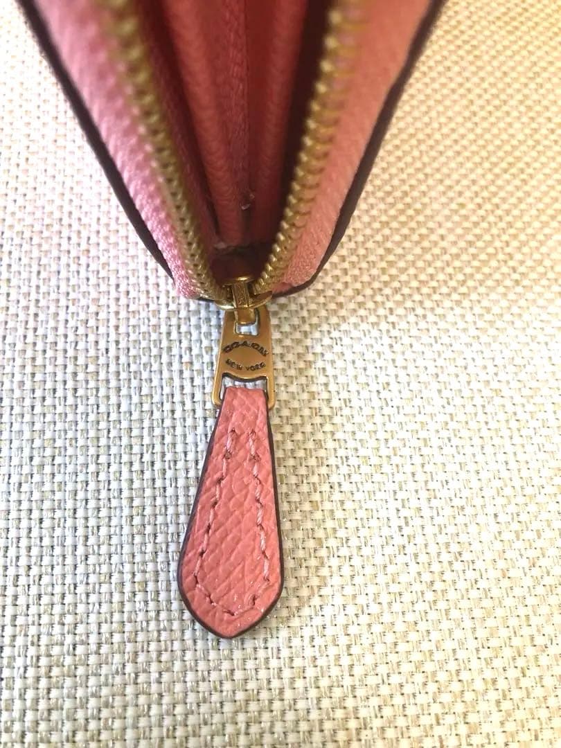 極美品【COACH】コーチ スモール ジップ アラウンド カード ケース