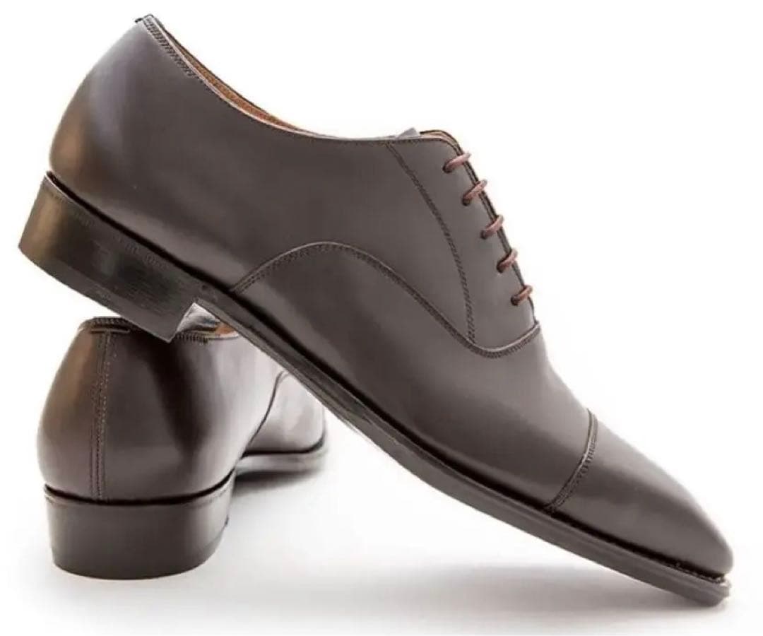 【新品未使用】55%off大塚製靴 内羽根ストレートチップ ダークブラウン