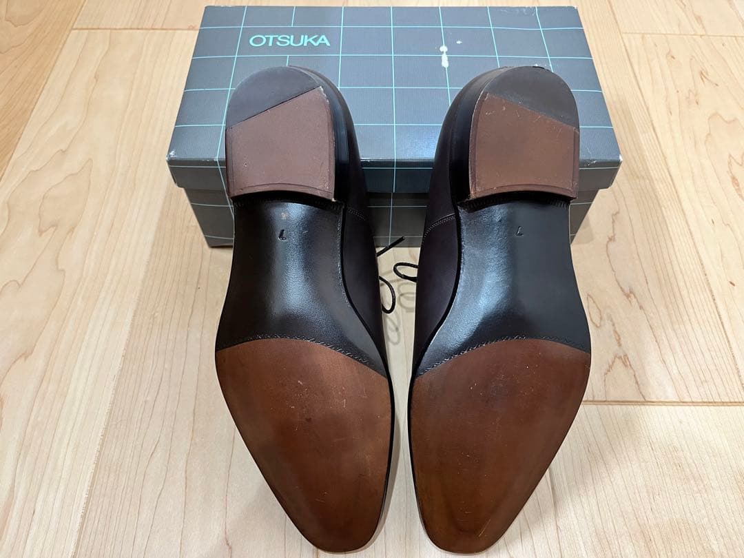 【新品未使用】55%off大塚製靴 内羽根ストレートチップ ダークブラウン