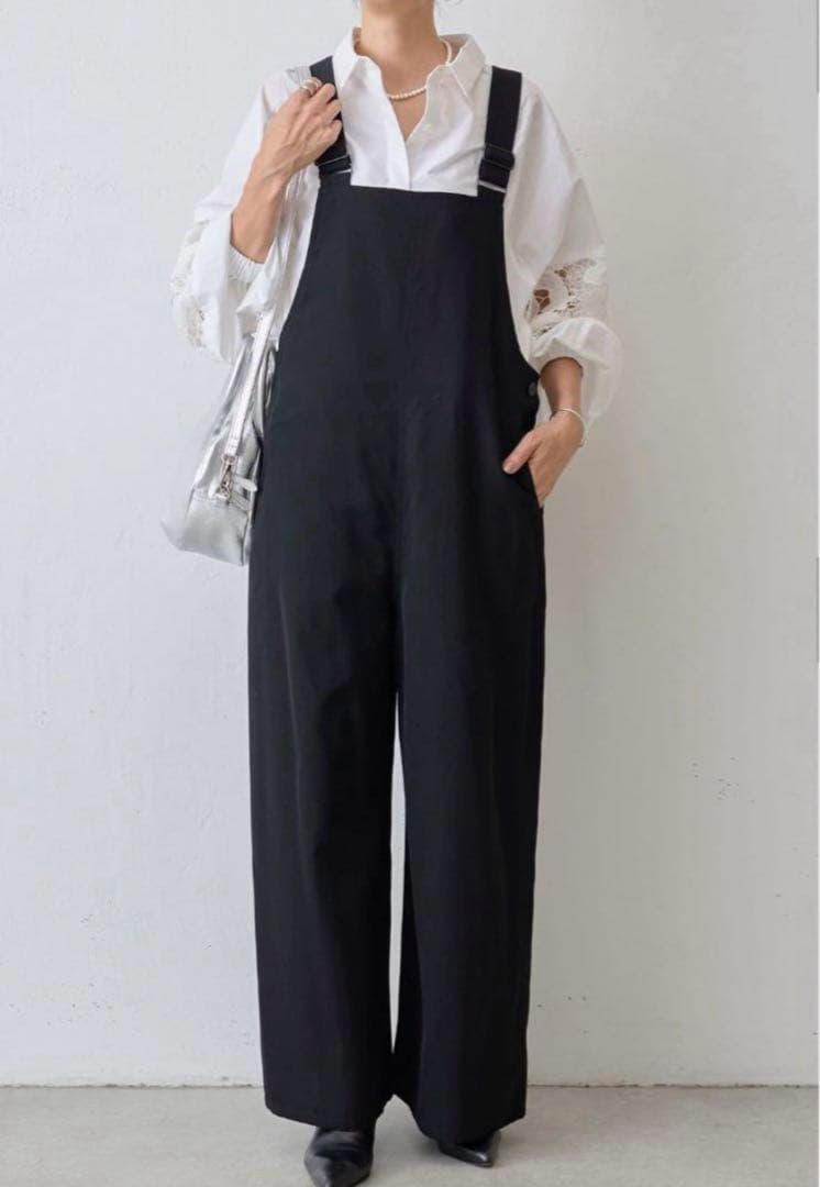 美品✨️BEARDSLEY サイドボタン サロペット ブラック