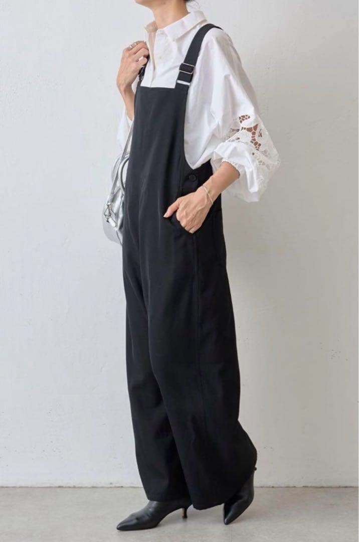 美品✨️BEARDSLEY サイドボタン サロペット ブラック