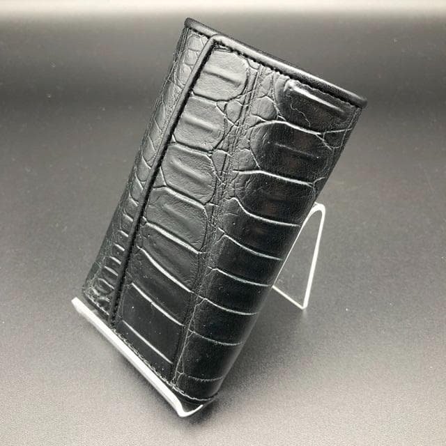 フォロー割適用　受注生産品　本物クロコ　シャム　クロコダイル　キーケース BK
