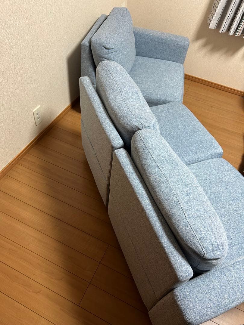 3人掛け　CARLO LIGHT アッシュグレー ソファ