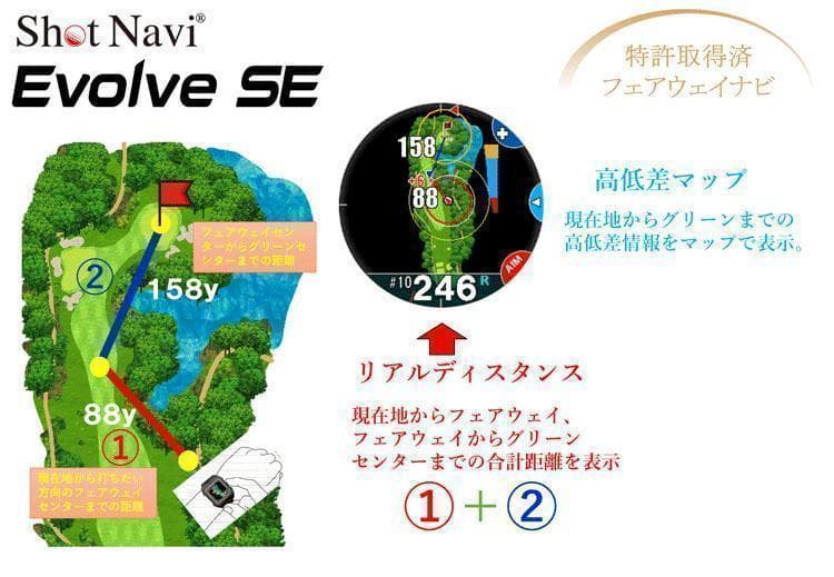 新品 ショットナビ 測定器 W1 Evolve SE 腕時計型 GPSナビ WH