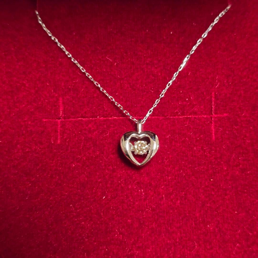 Viju ハート型 ダイヤモンドネックレス