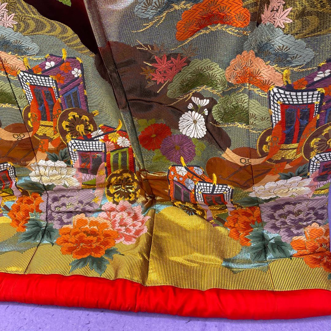 r*o様 オY★2378★ 色打掛 豪華 赤 鶴 金彩 婚礼衣装 新婦 結婚式