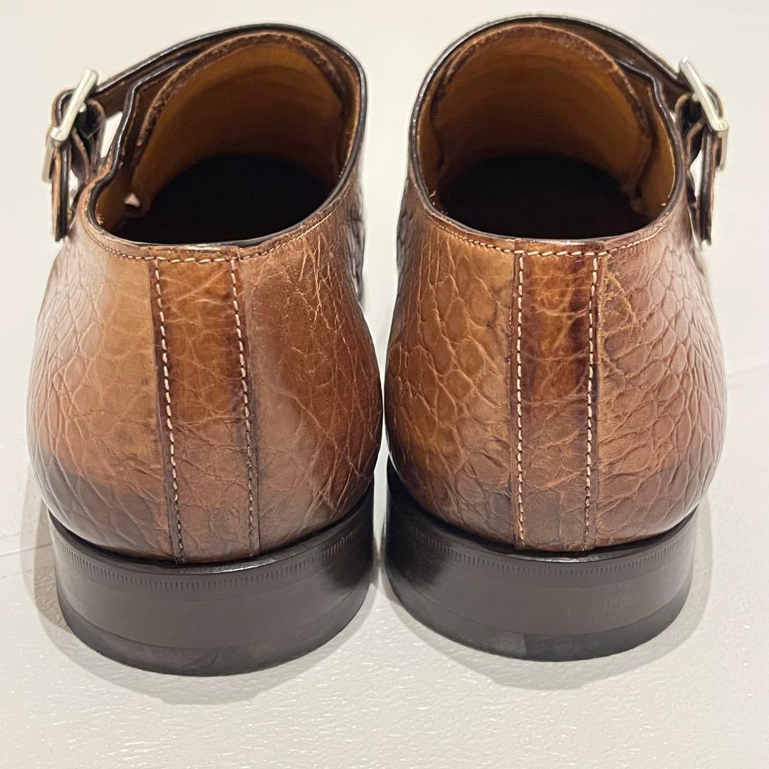 フランチェスコベニーニョ　クロコ型押し　ダブルモンク　ドレスシューズ 26.0