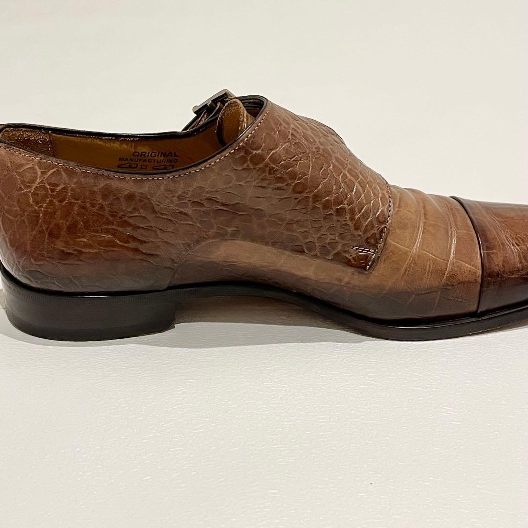 フランチェスコベニーニョ　クロコ型押し　ダブルモンク　ドレスシューズ 26.0