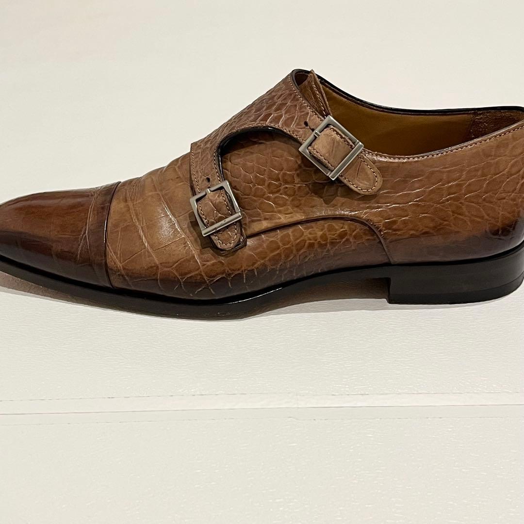 フランチェスコベニーニョ　クロコ型押し　ダブルモンク　ドレスシューズ 26.0