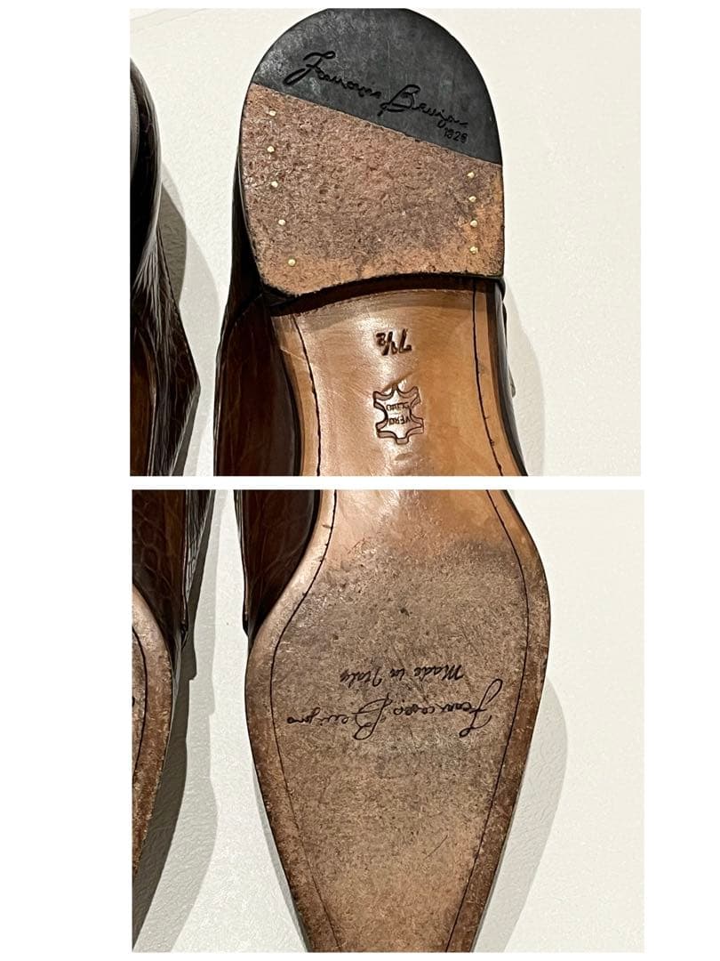 フランチェスコベニーニョ　クロコ型押し　ダブルモンク　ドレスシューズ 26.0