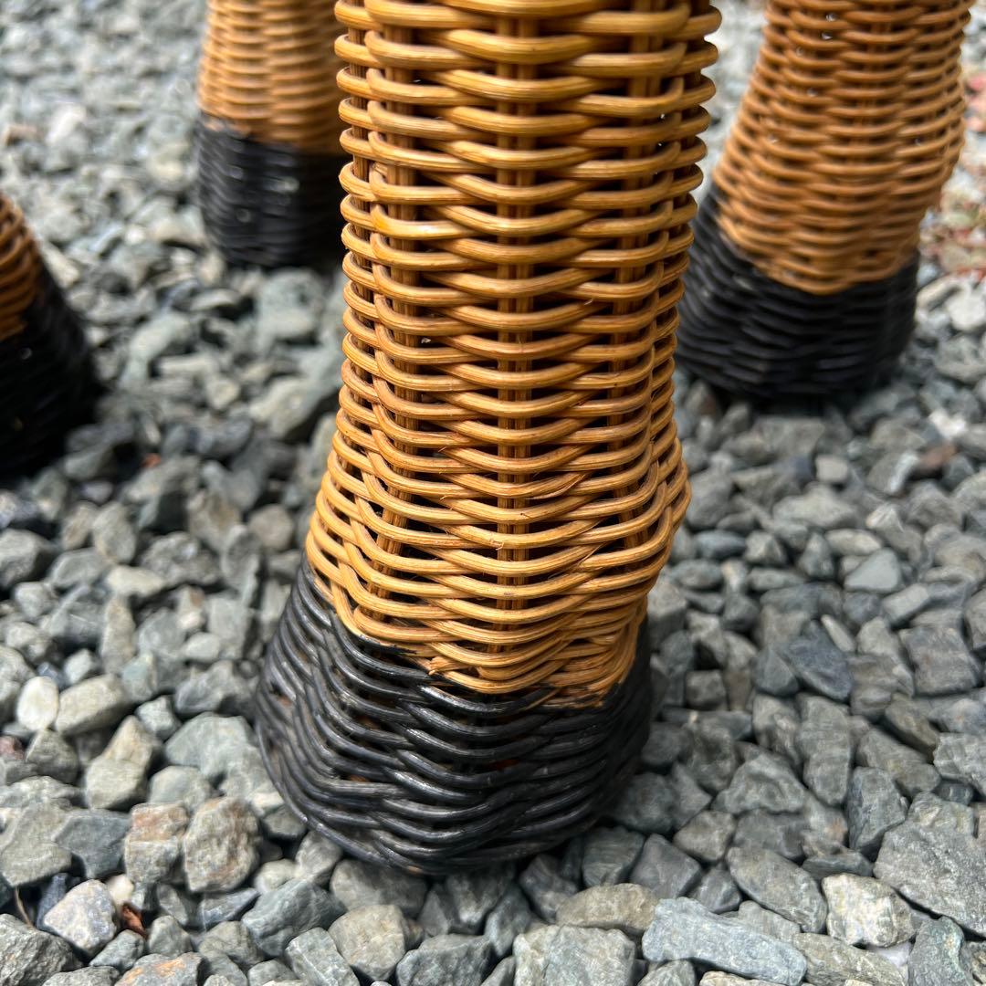 キリン ラタン家具 花台 鉢置き 籐家具 オブジェ アンティーク 希少 アニマル