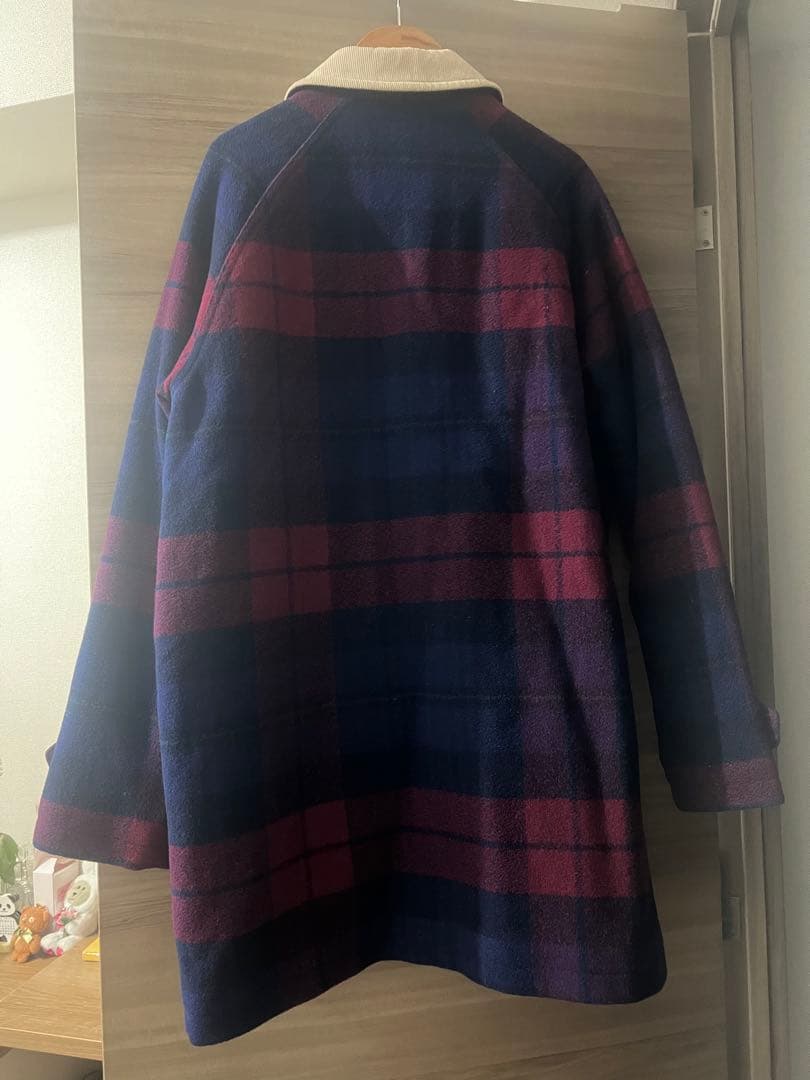  jeansコーデュロイチェックコート